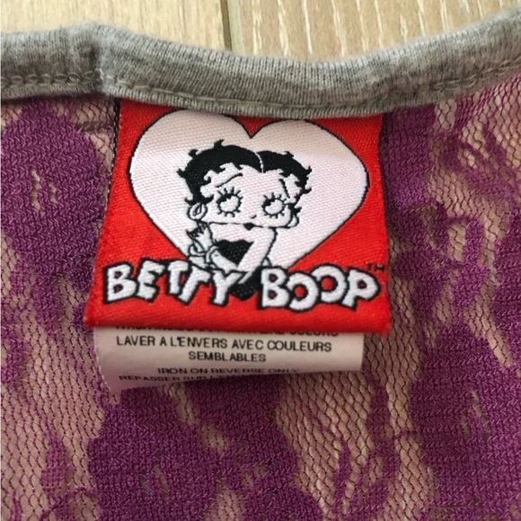 Betty Boop Purple Lace Detail Tank Top - Picture 4 of 8